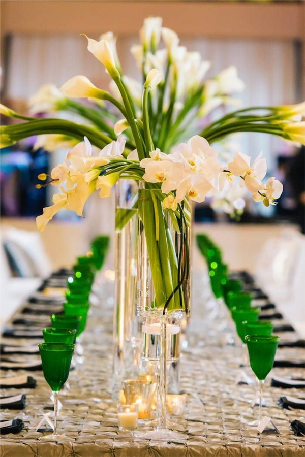 lily tall wedding centerpiece idea