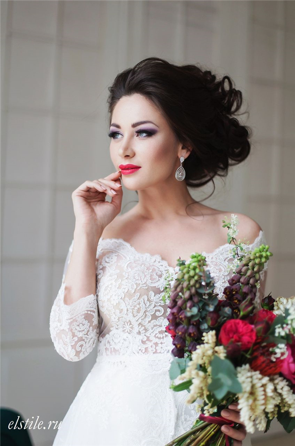 messy wedding updo for long hair