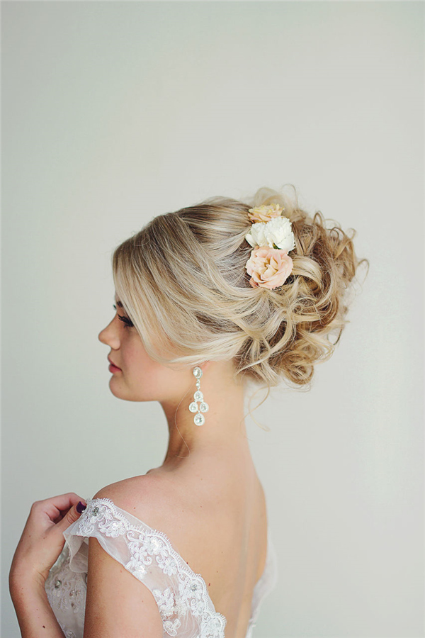 messy wedding updo hairstyle