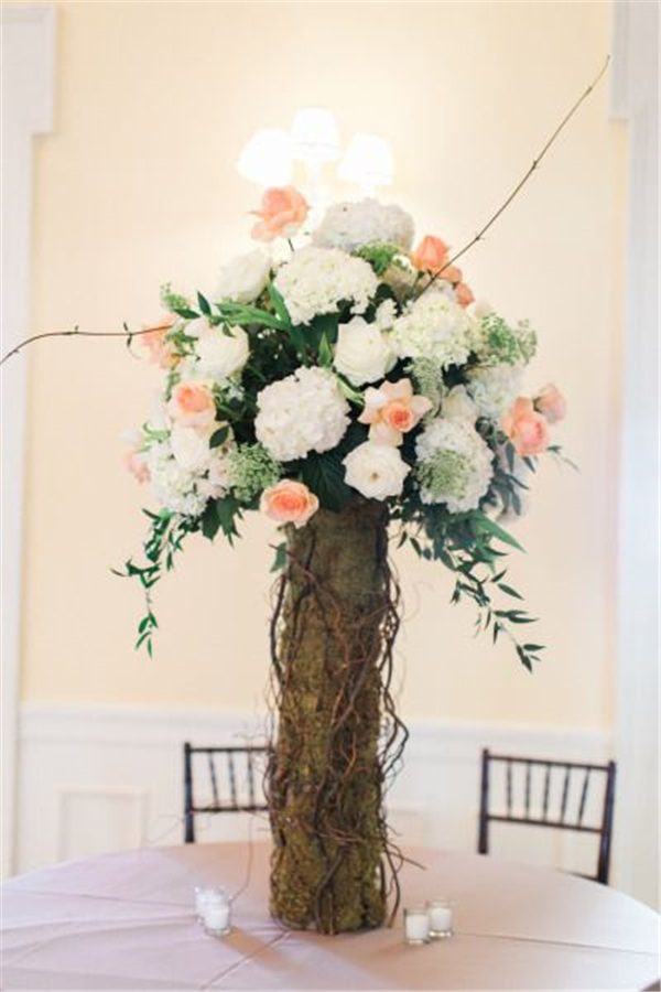 natural tall wedding centerpiece