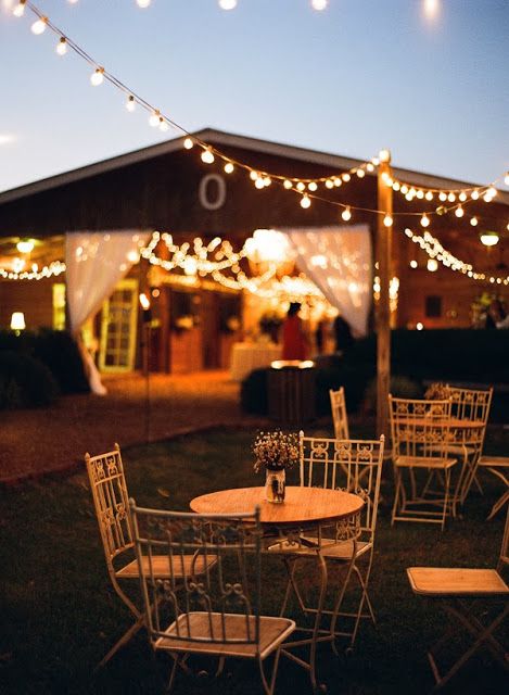 night rustic burlap wedding ideas with lights