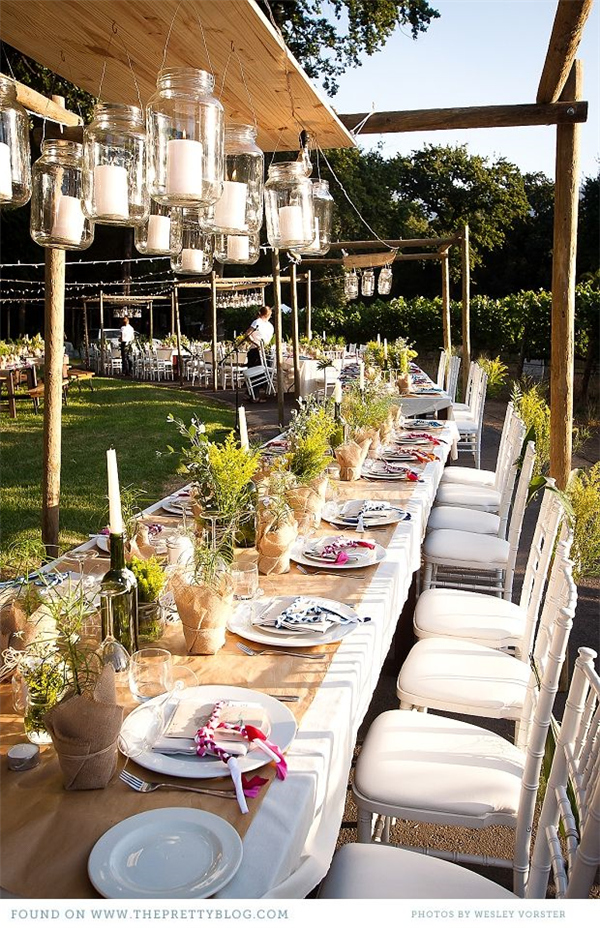 outside rustic wedding tablescape ideas