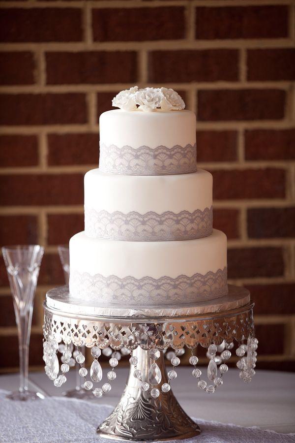 rustic lace wedding cake