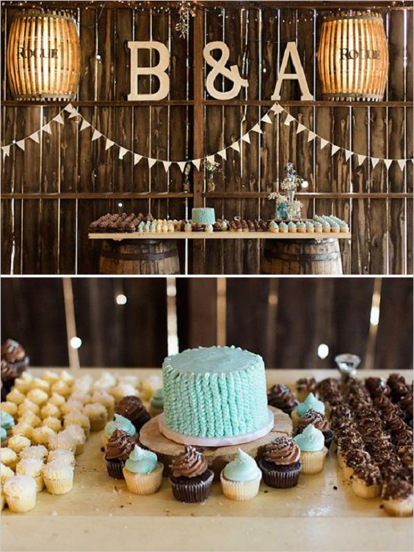rustic wedding cupcake table