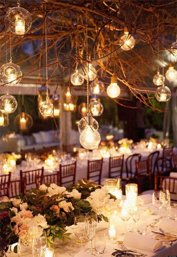 30 Rustic Twigs and Branches Wedding Ideas 13 rustic winter dry branches and edison bulb
