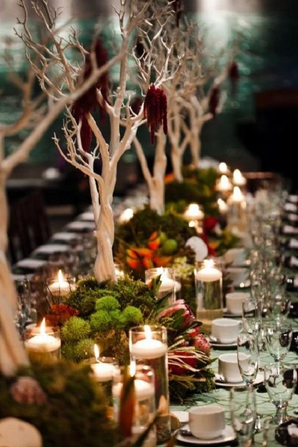 rustic winter wedding table decor ideas