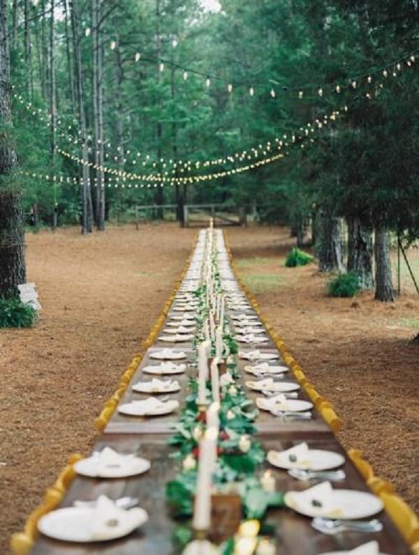 rustic woodland wedding table decor ideas