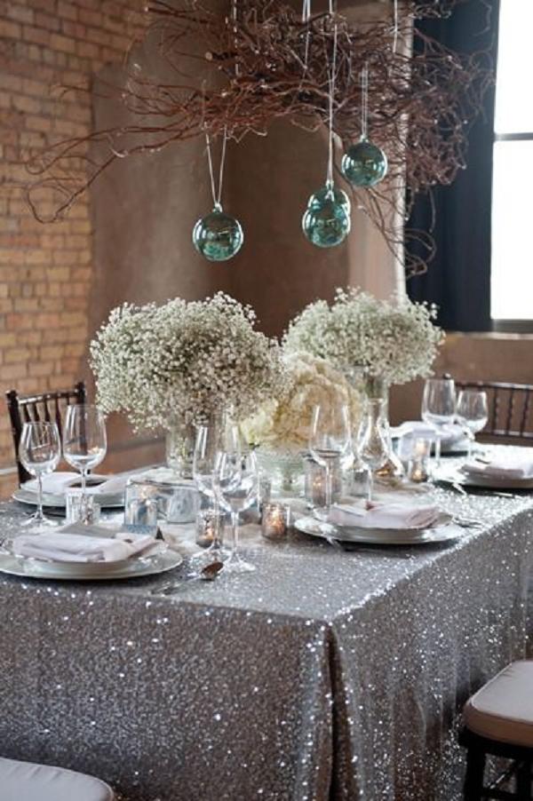 silver sequin table cloth