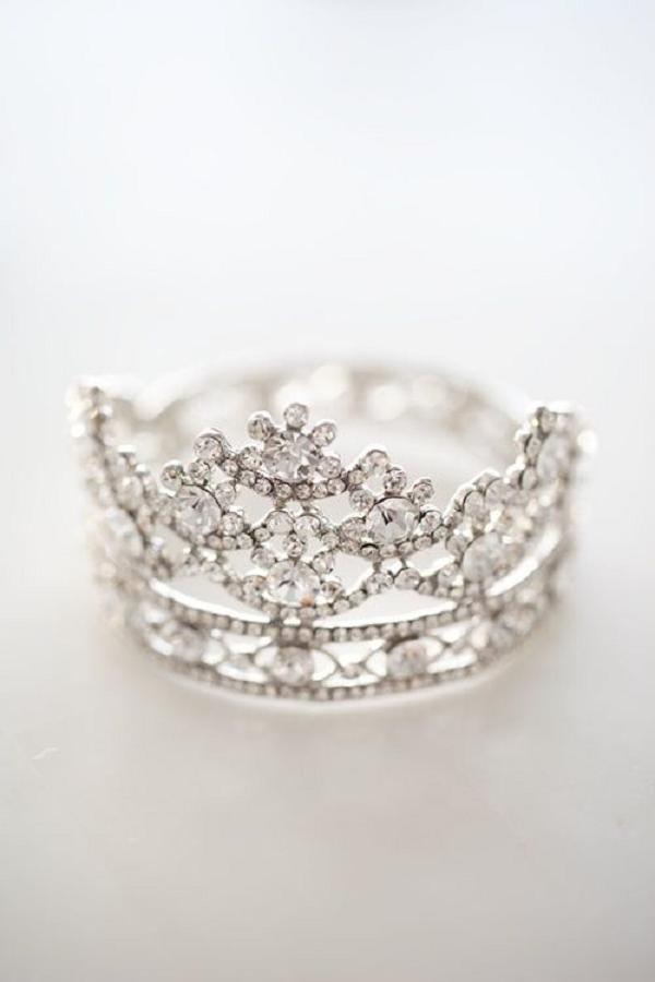 silver wedding crown