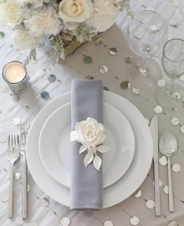 silver wedding table ideas