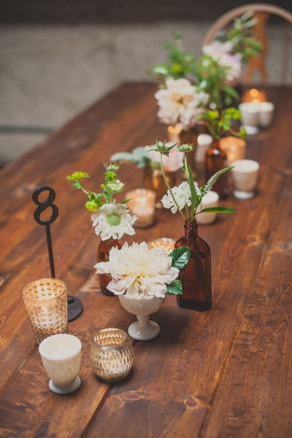 simple and elegant rustic wedding tablescape