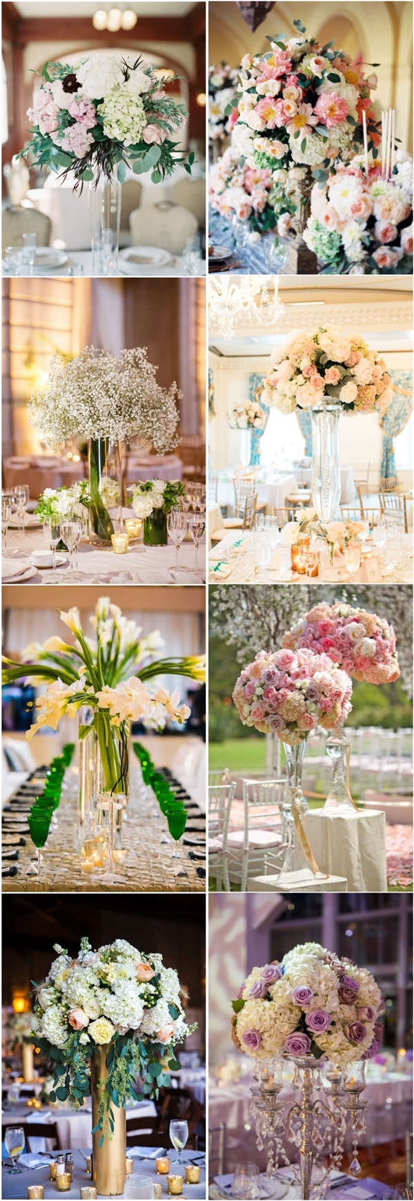 tall floral wedding centerpieces- floral wedding decor ideas