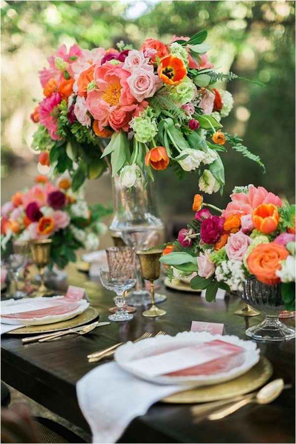 tall wedding centerpiece idea for an outdoor wedding reception