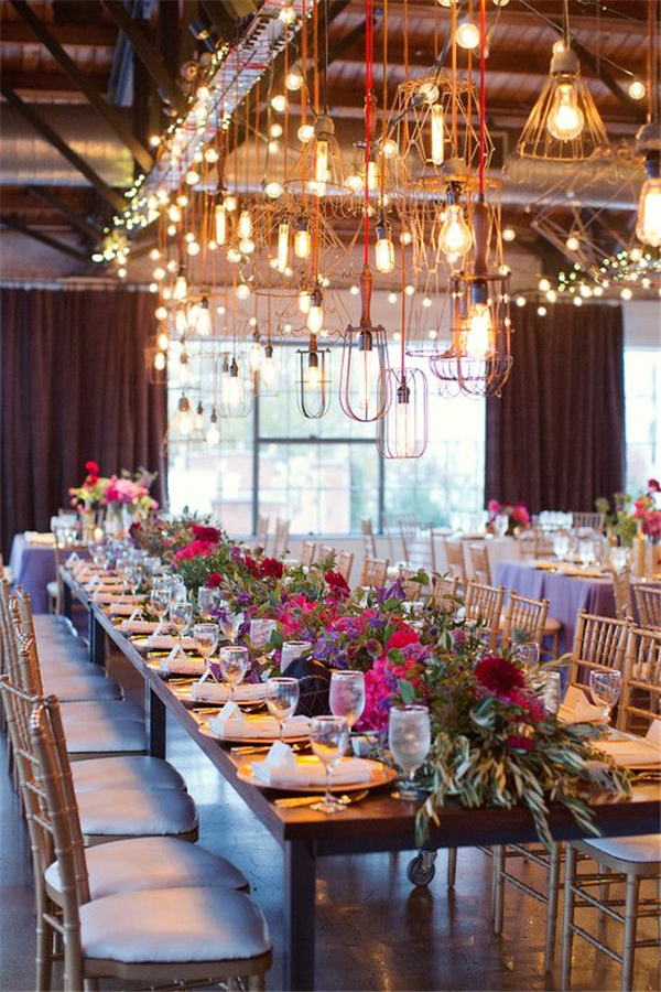 unique lighting and wedding reception ideas