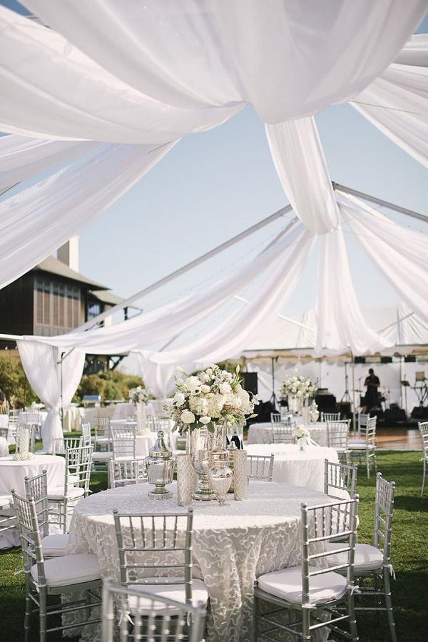 white and silver wedding table decor ideas