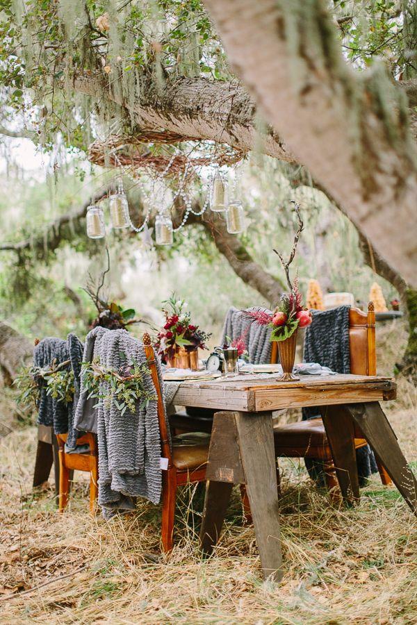 winter woodland bohemian wedding decor ideas