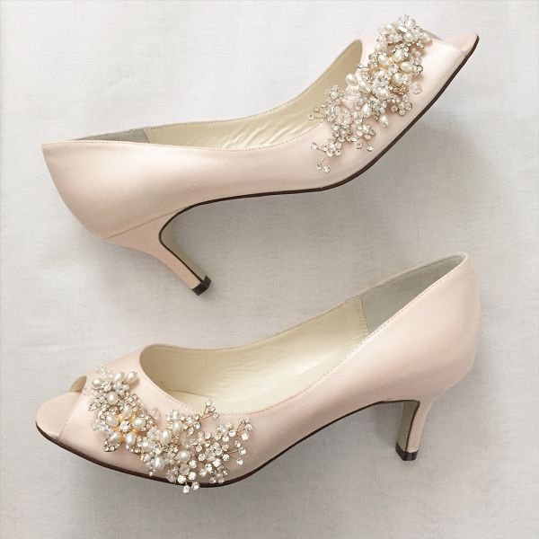Blush gold wedding shoes