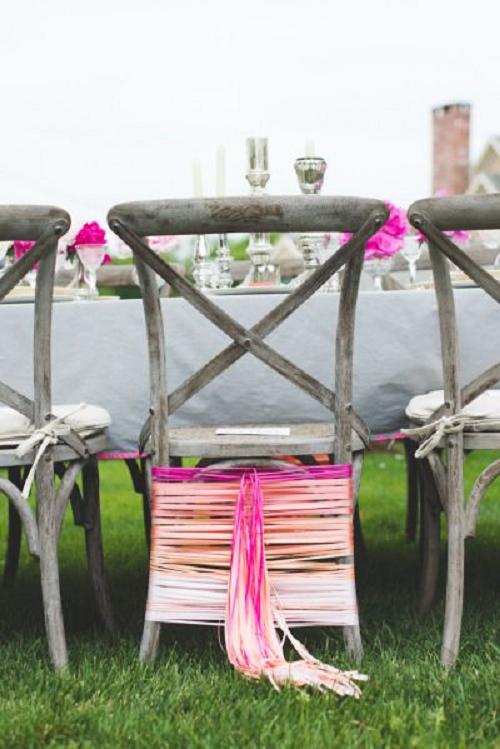 Bride-to-be pink ombre wedding chair