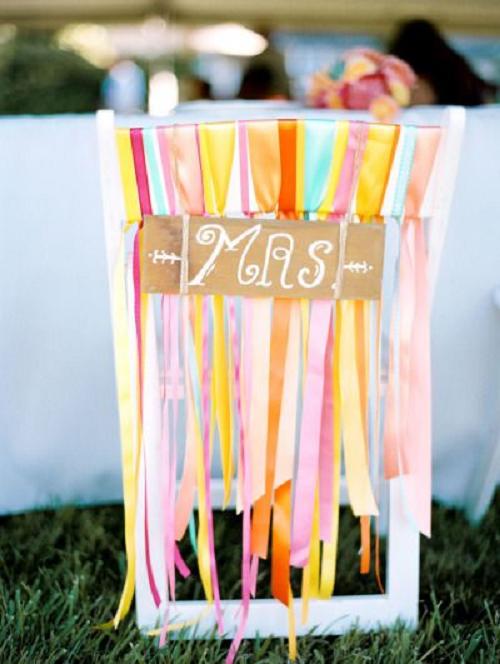 Bright bridal wedding chair