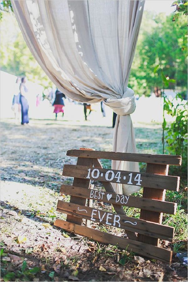 DIY palette wedding sign