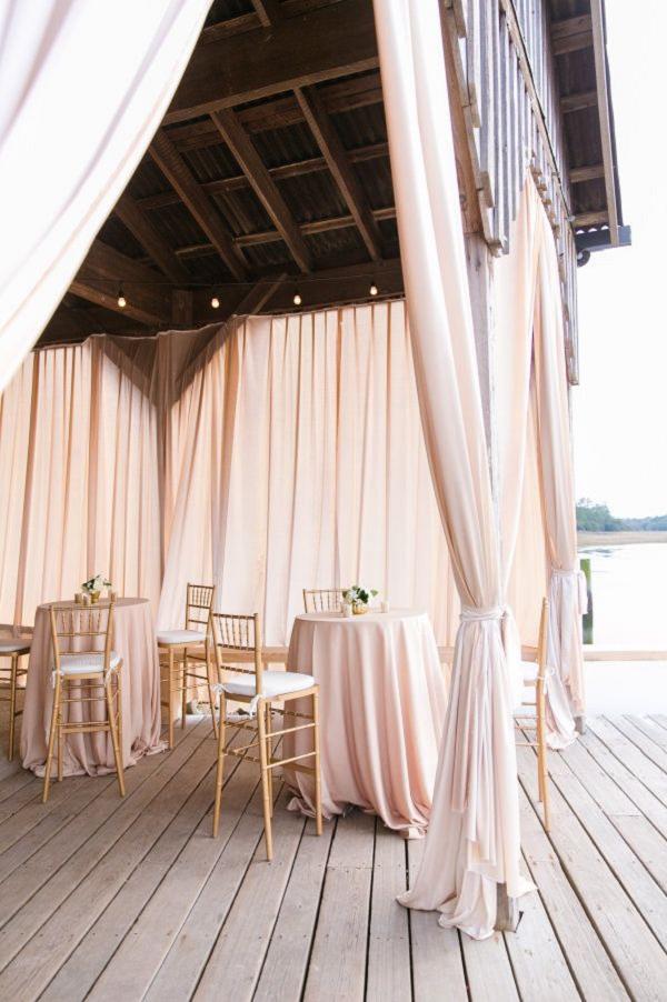 Elegant pink outdoor charleston reception decor
