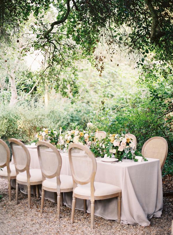 Garden wedding table decor
