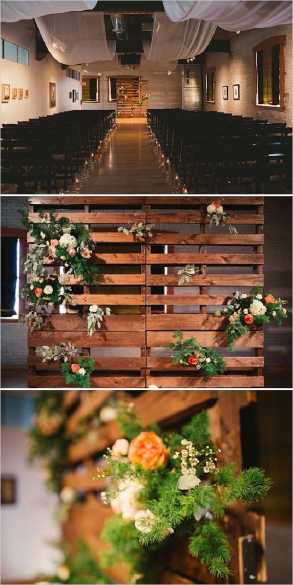 Gray and peach Boise wedding backdrop