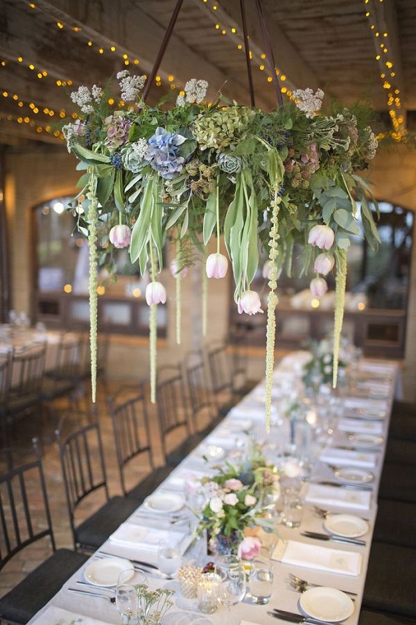28 Vintage Wedding Ideas for Spring/ Summer Weddings 7 Hanging Table Centrepiece