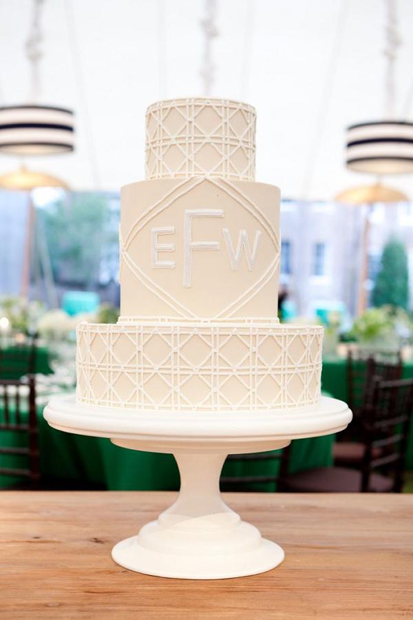 Monogram wedding cake