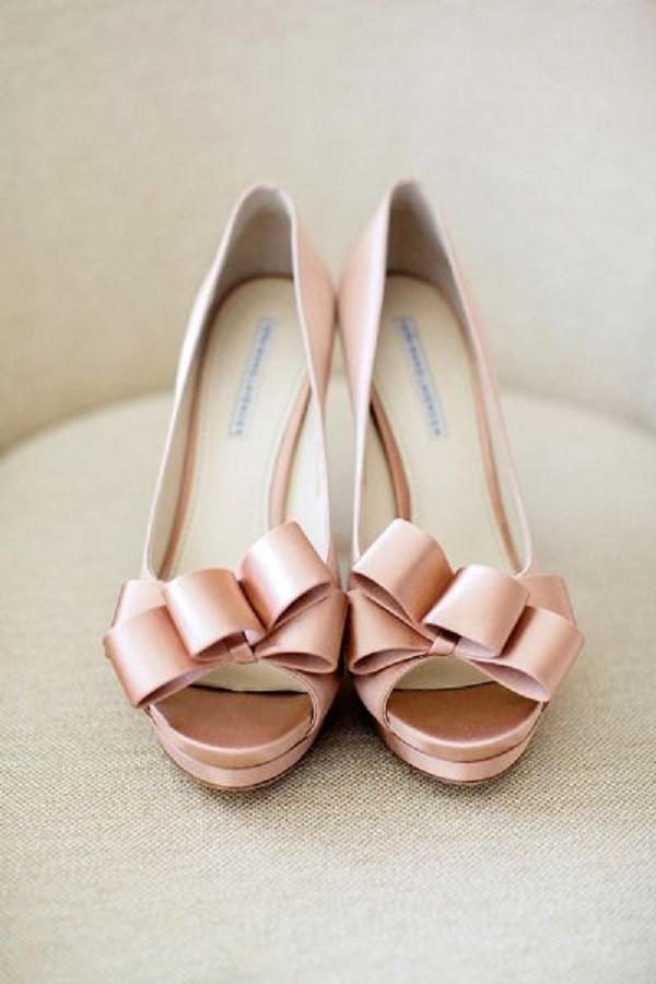 Pale pink wedding shoes