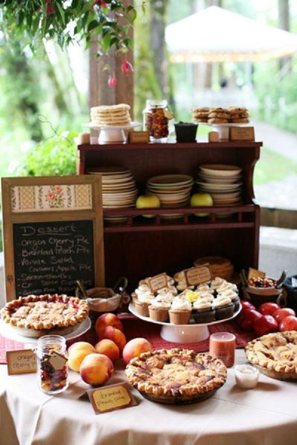 Pie bar wedding decor