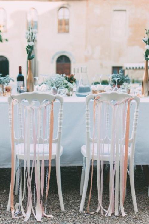 Ribbon wedding chairs