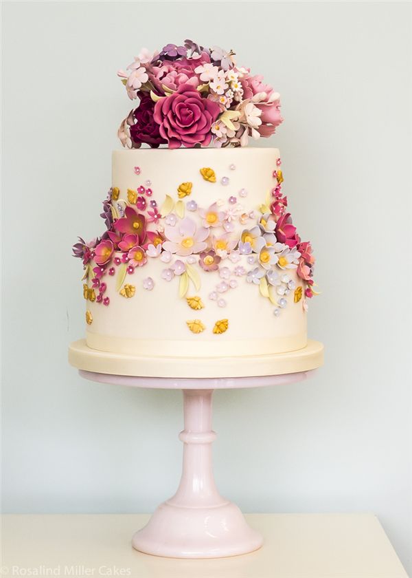 Rosalind Miller Sugar Flower Wedding Cake 2