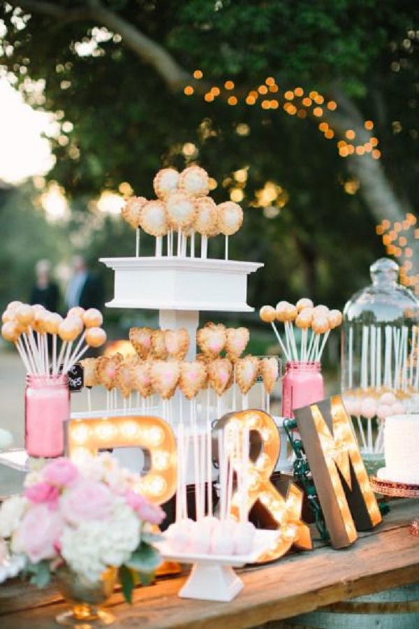 Rustic Pie pops Wedding Table Decor Ideas