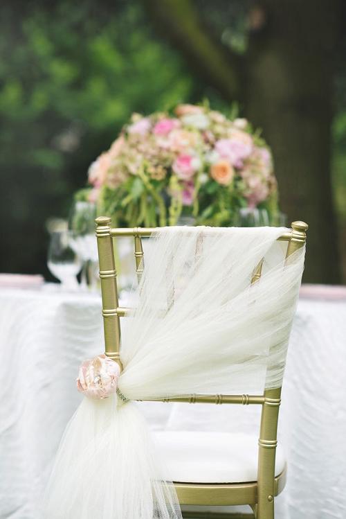 Simple White Tulle Wedding Chair Decor