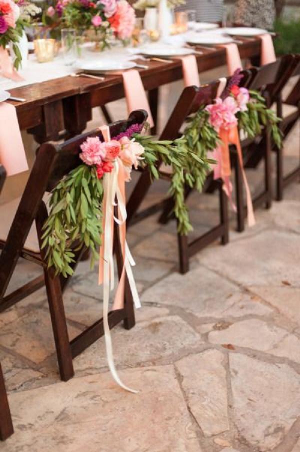 Whimsical Pink Wedding Chair Decor Ideas