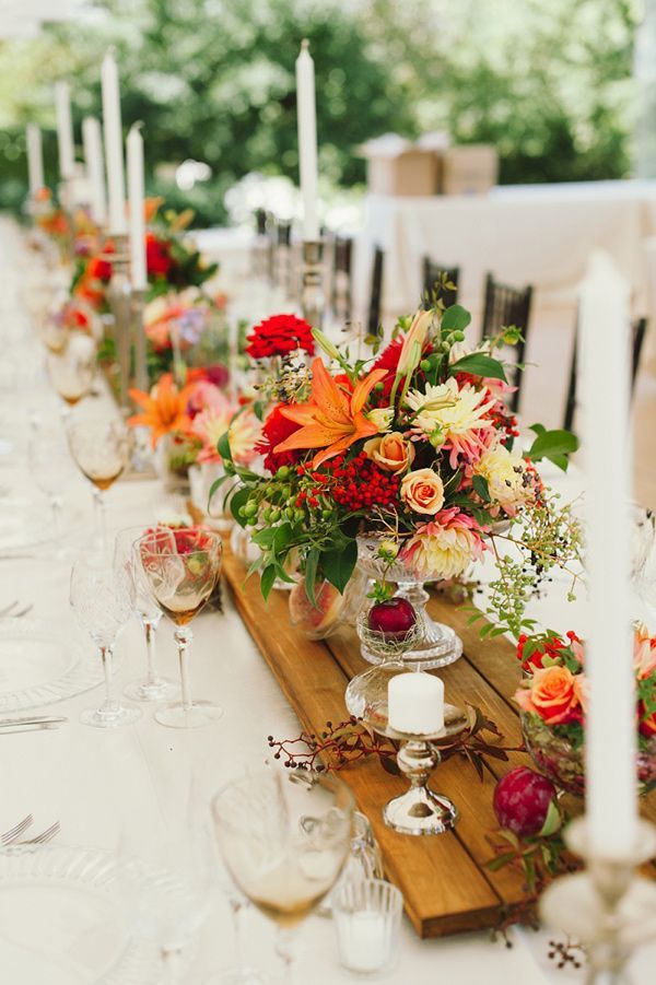 autumn rustic wood pallets wedding centerpieces