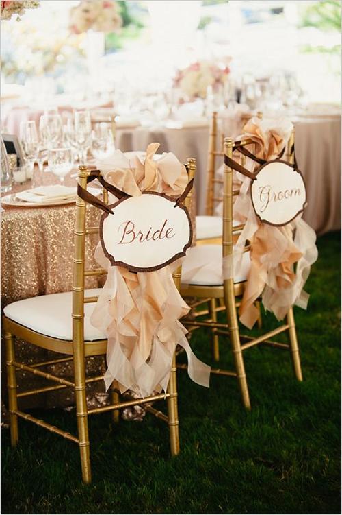bride and groom chair signs idea