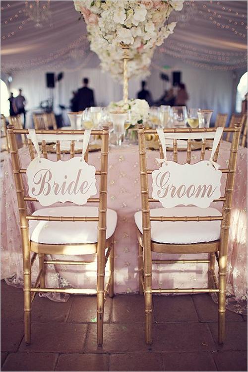 bride and groom signs wedding chair decor