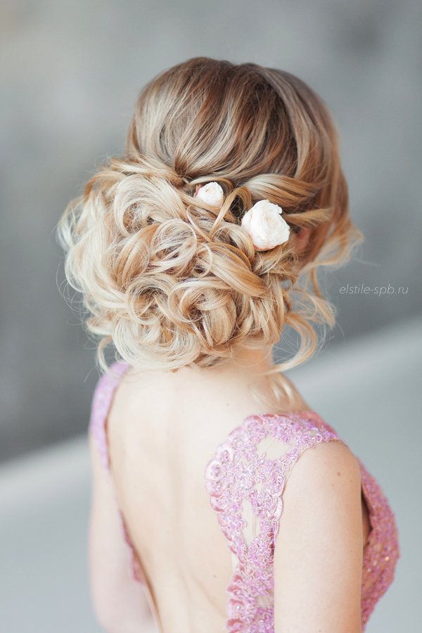 curly wedding updo hairstyle