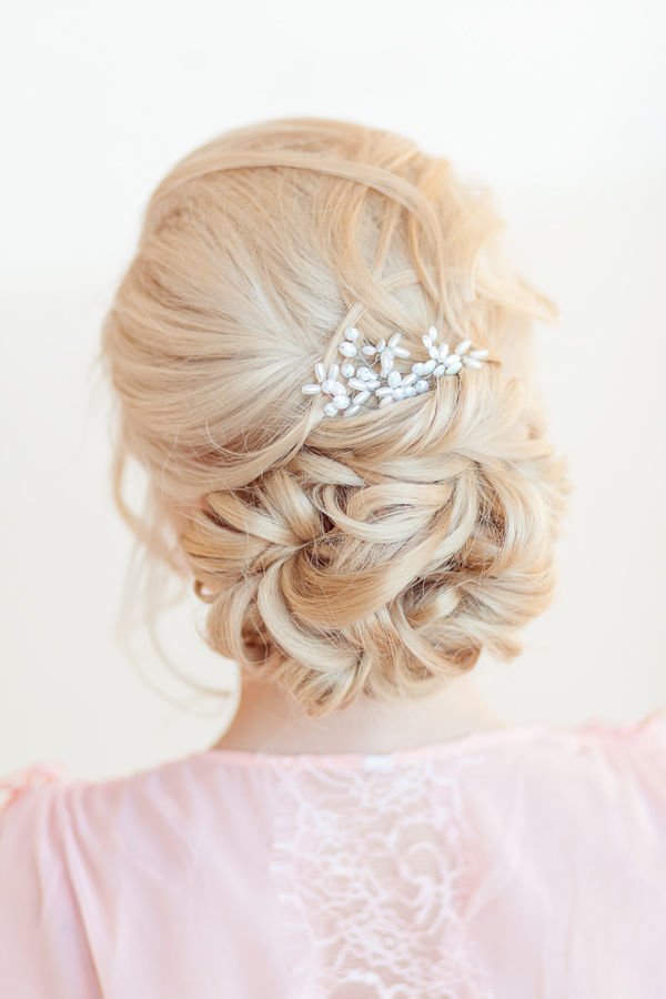 elegant wedding updo hair