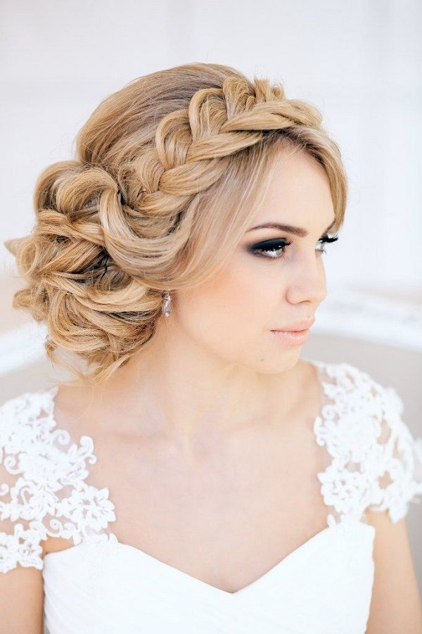 french braided wedding crown  hairstyle  Deer Pearl Flowers