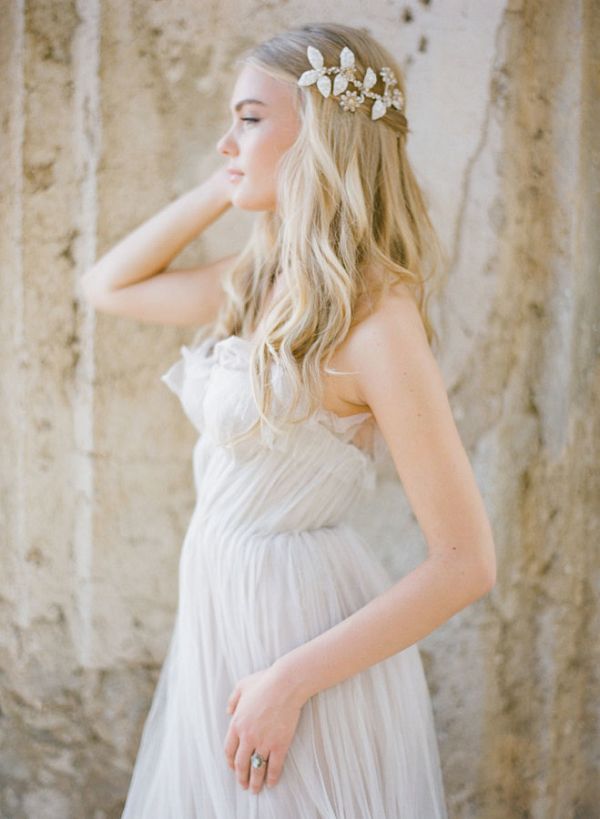 ivory and gold wedding headpiece