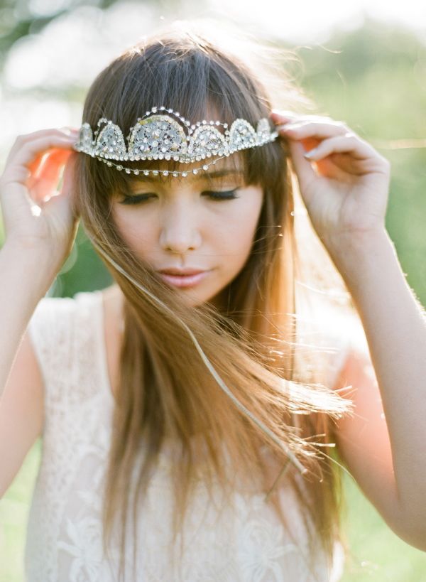 lace and crystal wedding headpiece