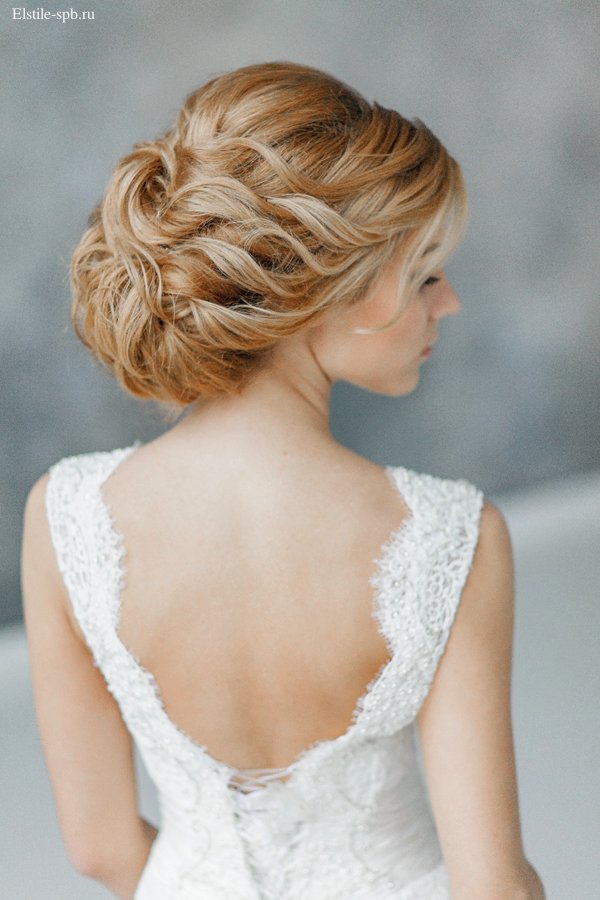 long curly wedding updo for brides