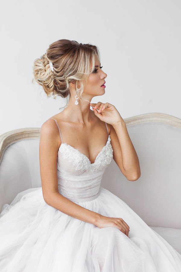 ombre long curly updo hair for wedding