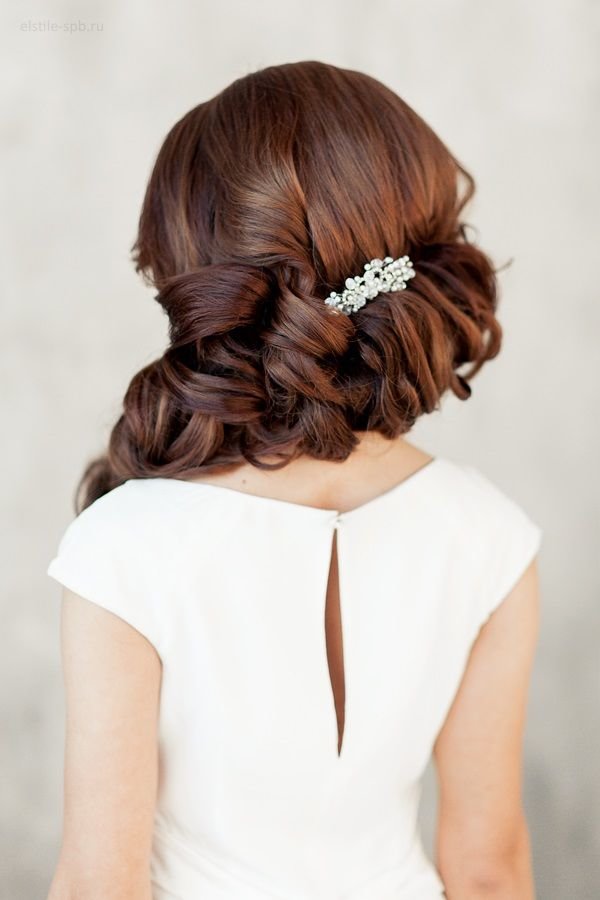 one side wedding hairstyle