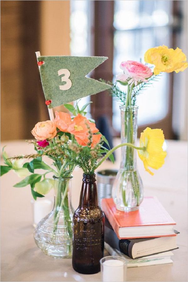 pennant vintage table numbers wedding decor