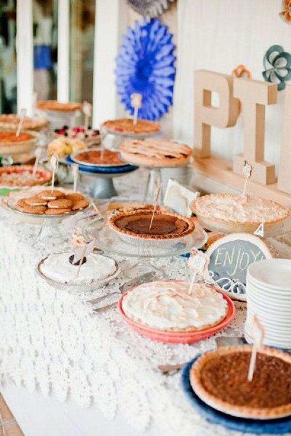 pie bar wedding table dessert