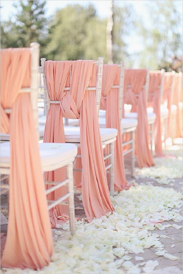 pink chair sash wedding decor ideas
